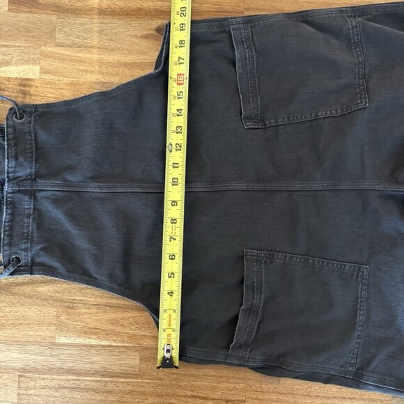Aerie American Eagle Denim Dark Grey Romper Overalls Cutoff Shorts Large - Picture 12 of 15